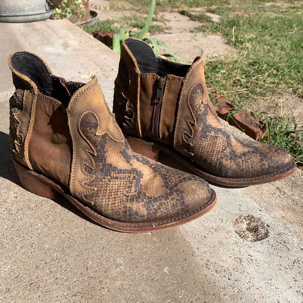 Liberty Black Python Booties